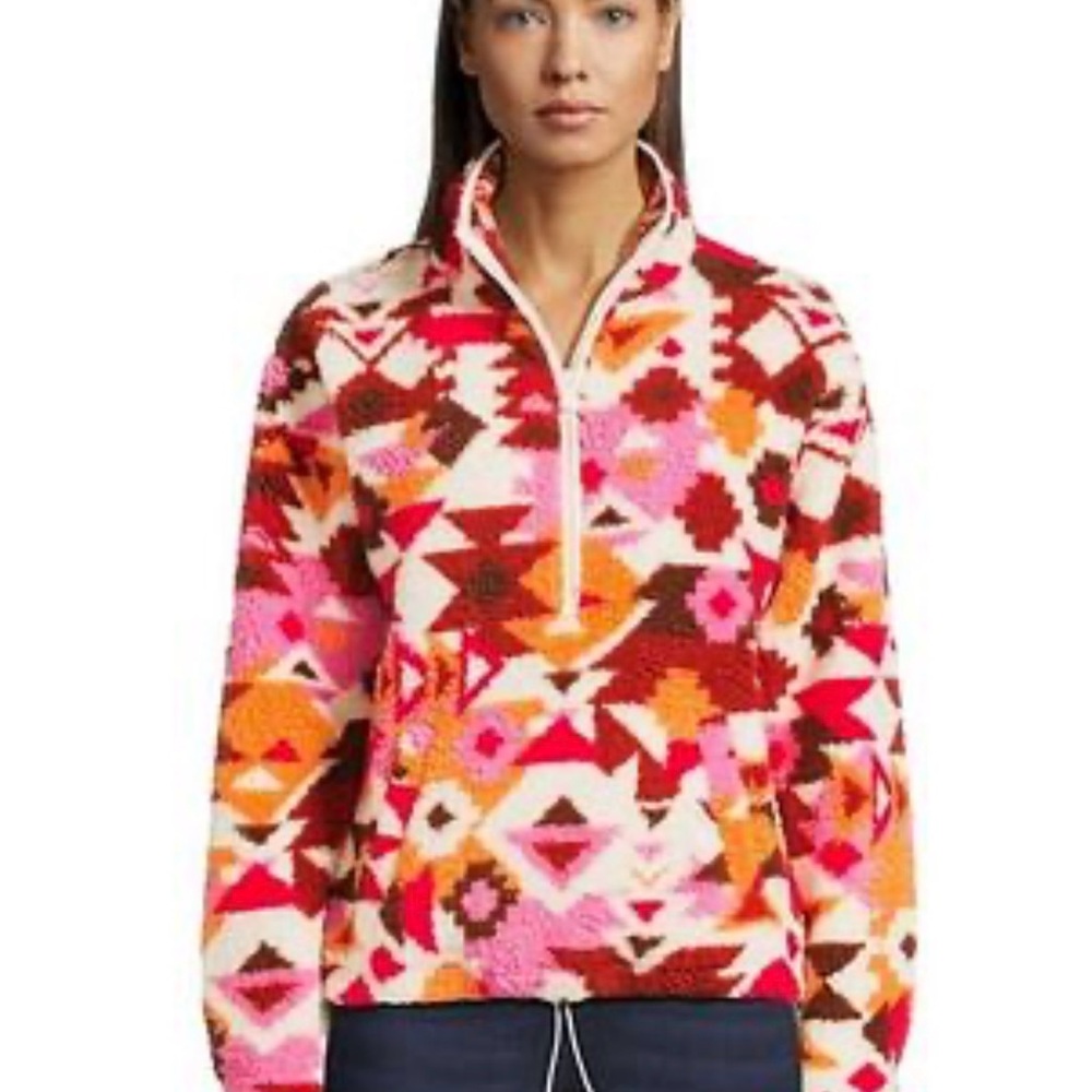 Colorful Geometric Sherpa pullover
